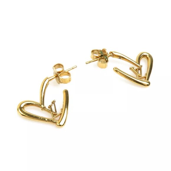 LOUIS VUITTON Fall in Love Earrings PM Pierce Gold Metal - Picture 1 of 11